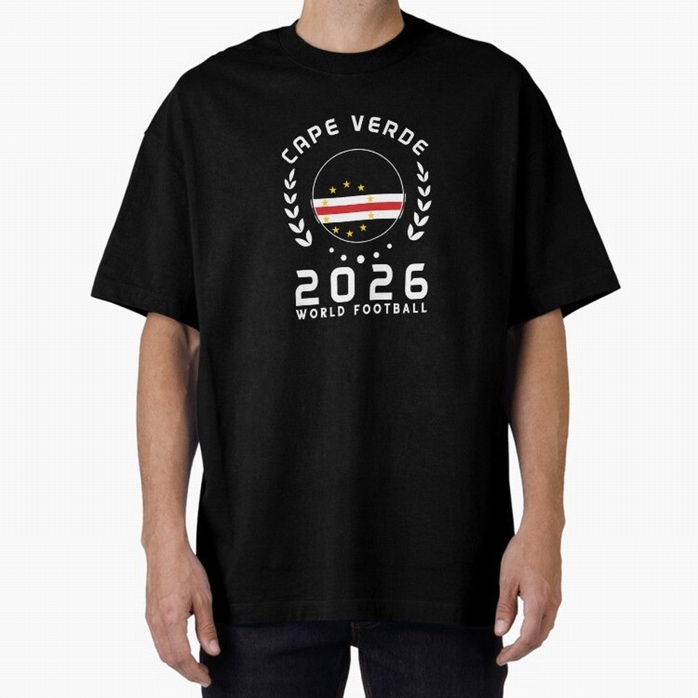 World Cup 2026 Cape Verde Football Fan Cape Verdean Supporter Gift T-Shirt_85310196 Oversized T-Shirt Follow the Road to the FIFA World Cup 2026 Group Stage Journey through Mbappe Highlights, Argentina and Brazil Pride, Soccer Culture, Superstar
