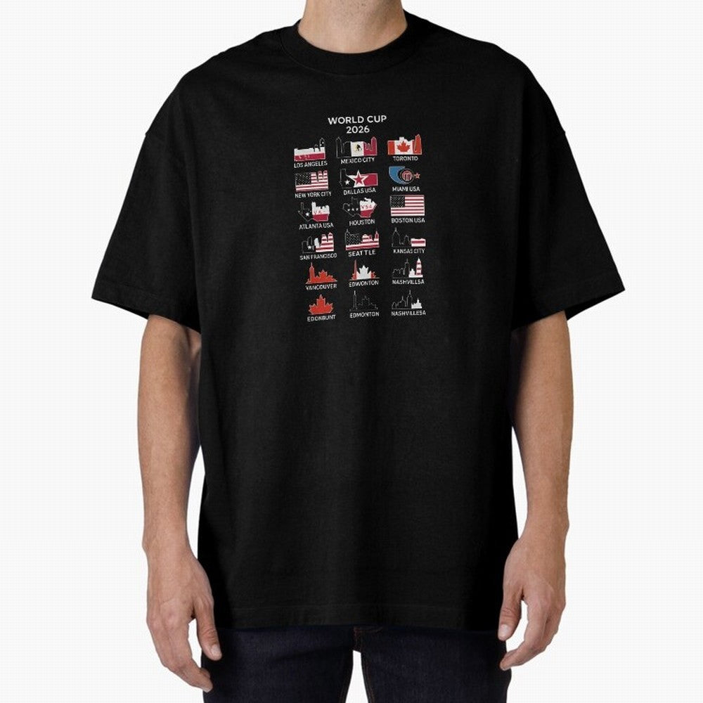 World Cup 2026 Host Cities T-Shirt_84292126 Oversized T-Shirt Support the Legends of FIFA World Cup 2026 Group Stage Spirit, Capturing France, Messi, CR7 and Mbappe, Worldwide Fan Energy, Dramatic Goals, Stadium Lights and Championship