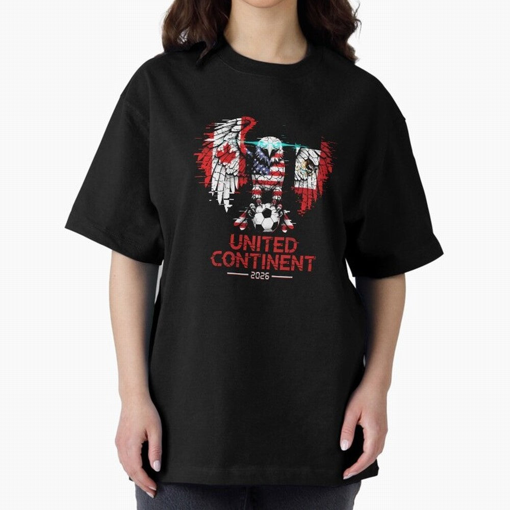 Glitched North America Eagle World Cup Soccer 2026 T-Shirt_83958408 Oversized T-Shirt Carry the Colors and Pride of the FIFA World Cup 2026 USA Canada Mexico Journey through Neymar, Haaland and Cristiano Ronaldo Highlights, England and Germany