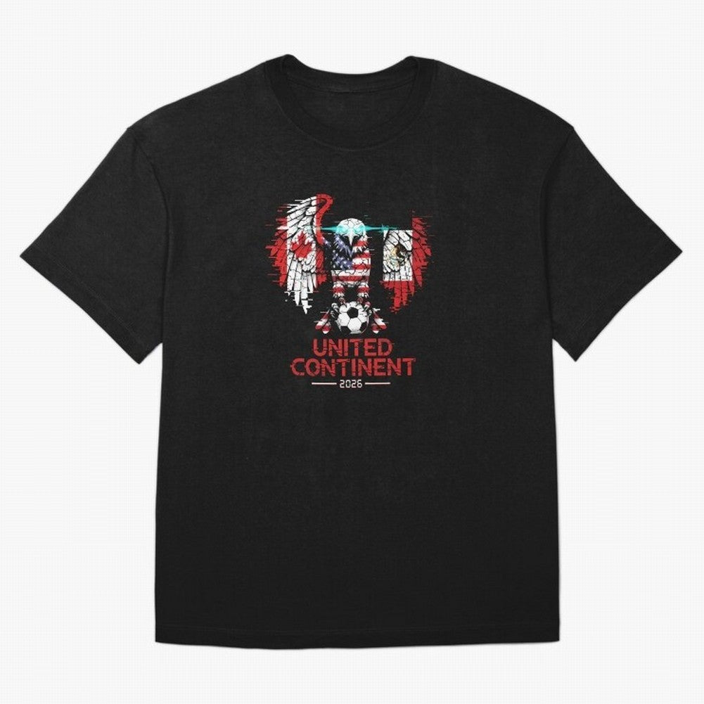 Glitched North America Eagle World Cup Soccer 2026 T-Shirt_83958408 Oversized T-Shirt Carry the Colors and Pride of the FIFA World Cup 2026 USA Canada Mexico Journey through Neymar, Haaland and Cristiano Ronaldo Highlights, England and Germany