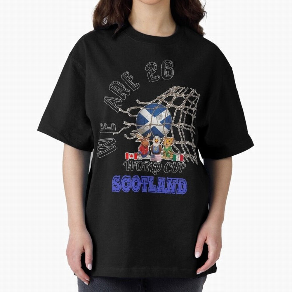World cup 26 - Scotland Oversized T-Shirt Celebrate the Next Chapter of FIFA World Cup 2026 Group Stage Highlighting Neymar, Haaland and Cristiano Ronaldo, Brazil Energy, Supporter Pride, Iconic Celebrations, Legendary Names and Global Match Day