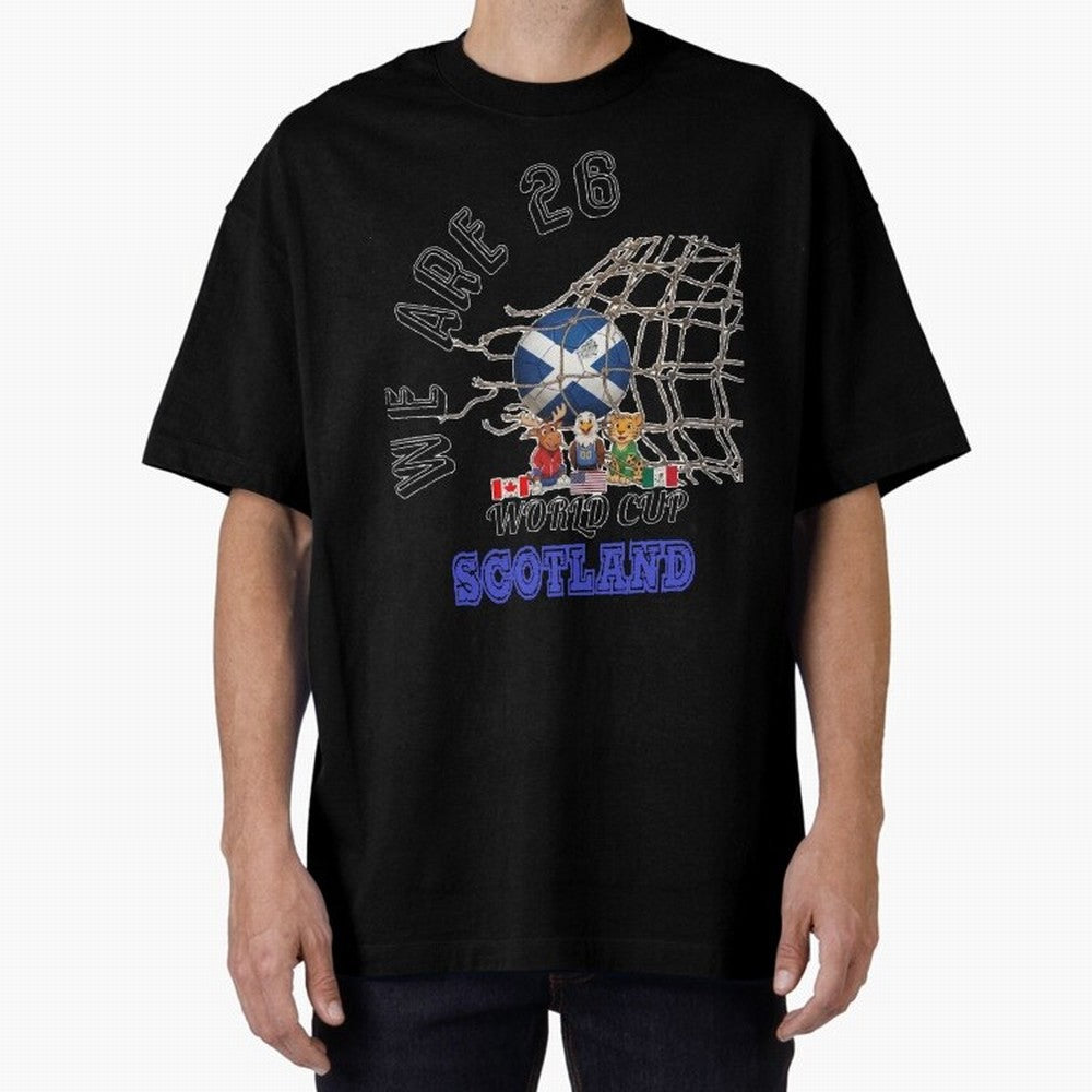 World cup 26 - Scotland Oversized T-Shirt Celebrate the Next Chapter of FIFA World Cup 2026 Group Stage Highlighting Neymar, Haaland and Cristiano Ronaldo, Brazil Energy, Supporter Pride, Iconic Celebrations, Legendary Names and Global Match Day