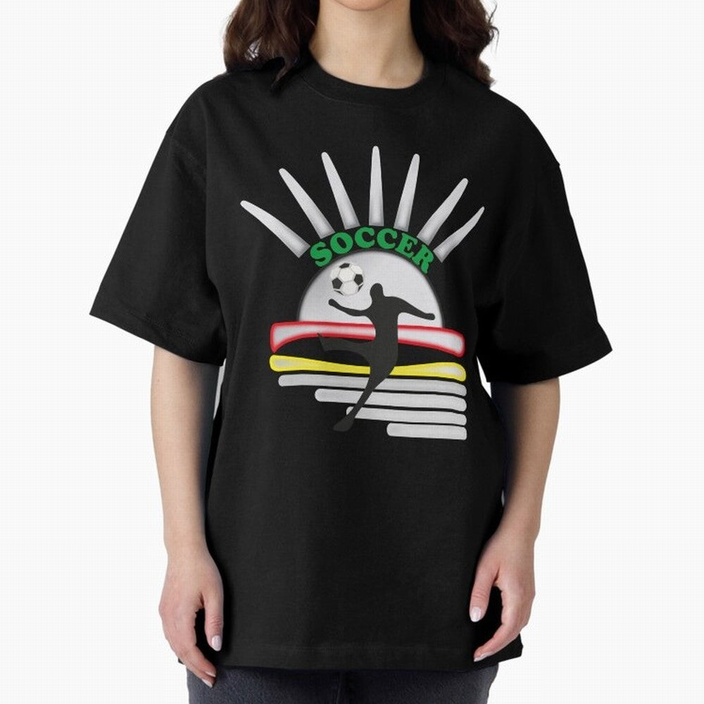 Football player football sun Oversized T-Shirt Represent Football Lovers during the FIFA World Cup 2026 Group Stage Journey through Messi Highlights, Argentina and Brazil Pride, Global Supporter Spirit, Legendary Goals, National Colors and