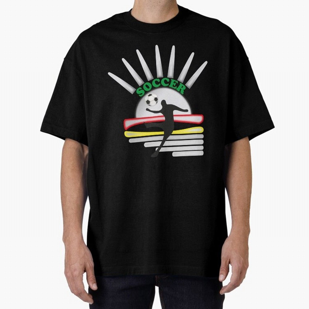 Football player football sun Oversized T-Shirt Represent Football Lovers during the FIFA World Cup 2026 Group Stage Journey through Messi Highlights, Argentina and Brazil Pride, Global Supporter Spirit, Legendary Goals, National Colors and