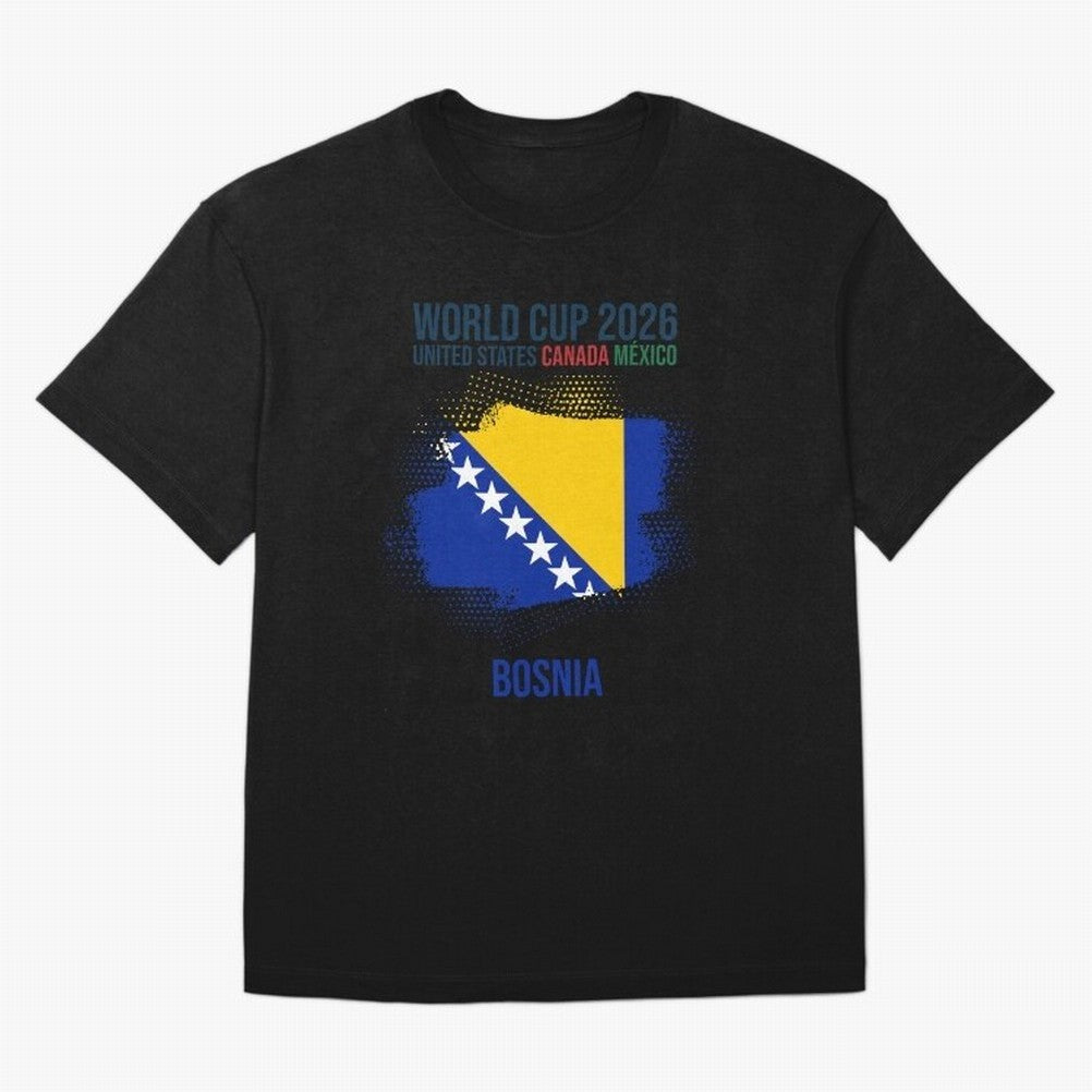 BOSNIA WORLD CUP 2026 Oversized T-Shirt Support Your Favorite Stars during FIFA World Cup 2026 Group Stage for Fans of Messi and Portugal, Bringing Football History, Final Match Energy, Crowd Noise and Once in a Lifetime Moments; Ideal for Fans Who