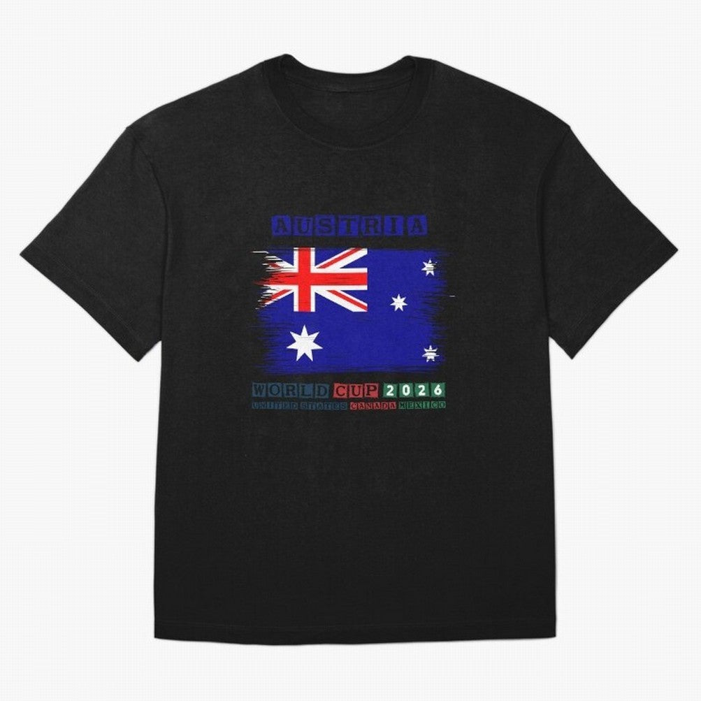 AUSTRIA WORLD CUP 2026 Oversized T-Shirt Share Global Football Passion for FIFA World Cup 2026, Celebrating Neymar, England, France and Netherlands, Championship Spirit, Famous Goals, Roaring Crowds and International Football Unity; Created for
