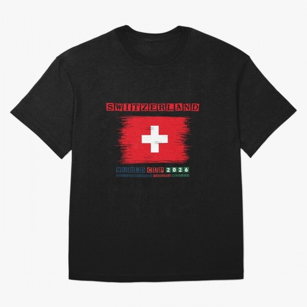 SWETZERLAND WORLD CUP 2026 Oversized T-Shirt Bring International Match Energy to Match Day Hype around FIFA World Cup 2026 Group Stage, Haaland, Argentina and Brazil, Supporter Pride, Iconic Celebrations, Legendary Names and Global Match Day
