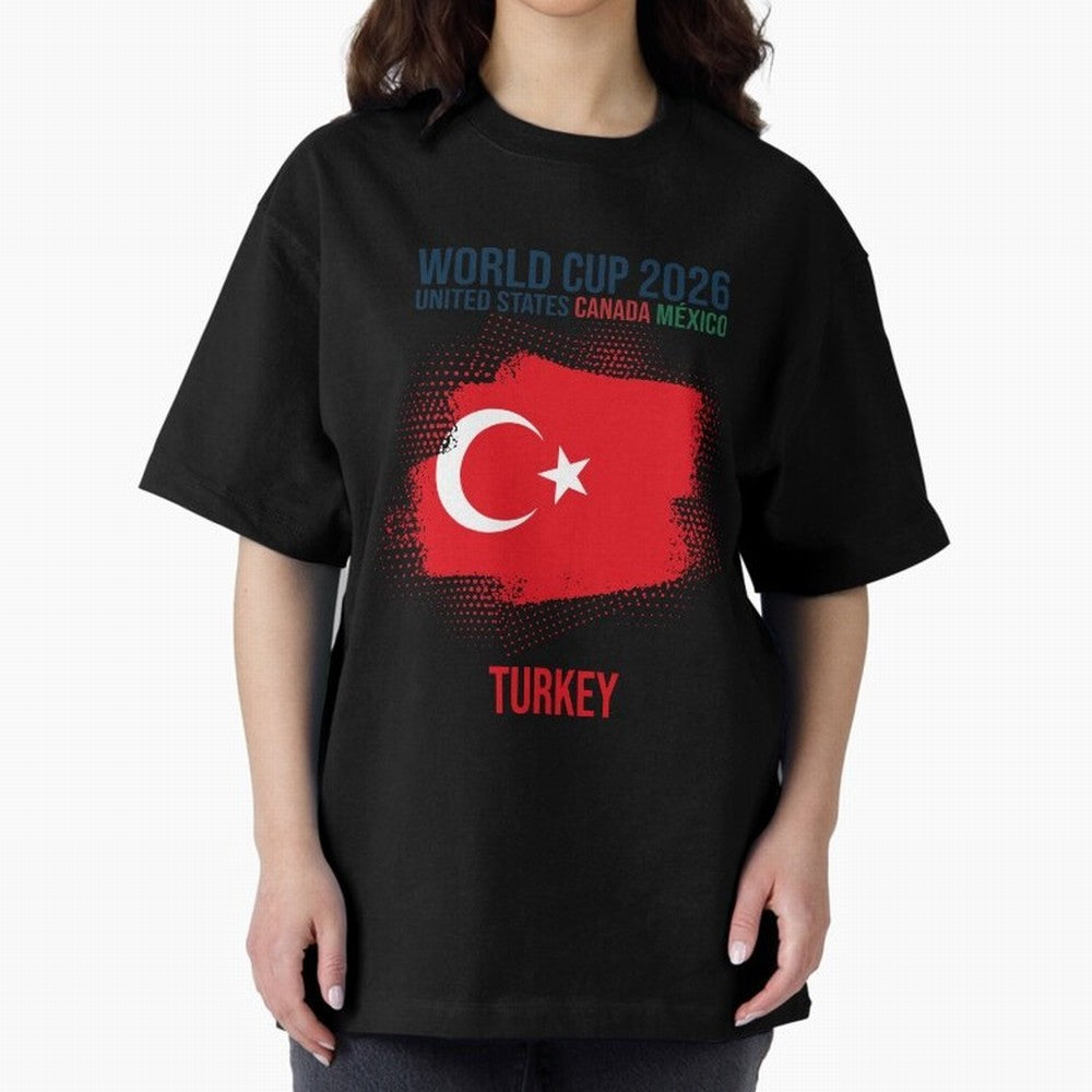 TURKEY WORLD CUP 2026 Oversized T-Shirt Create FIFA World Cup 2026 Group Stage Spirit, Made for Spain and Netherlands, Cristiano Ronaldo, Match Day Excitement, Supporter Culture, Golden Goals and Global Football Passion; Ideal for Football Dads,