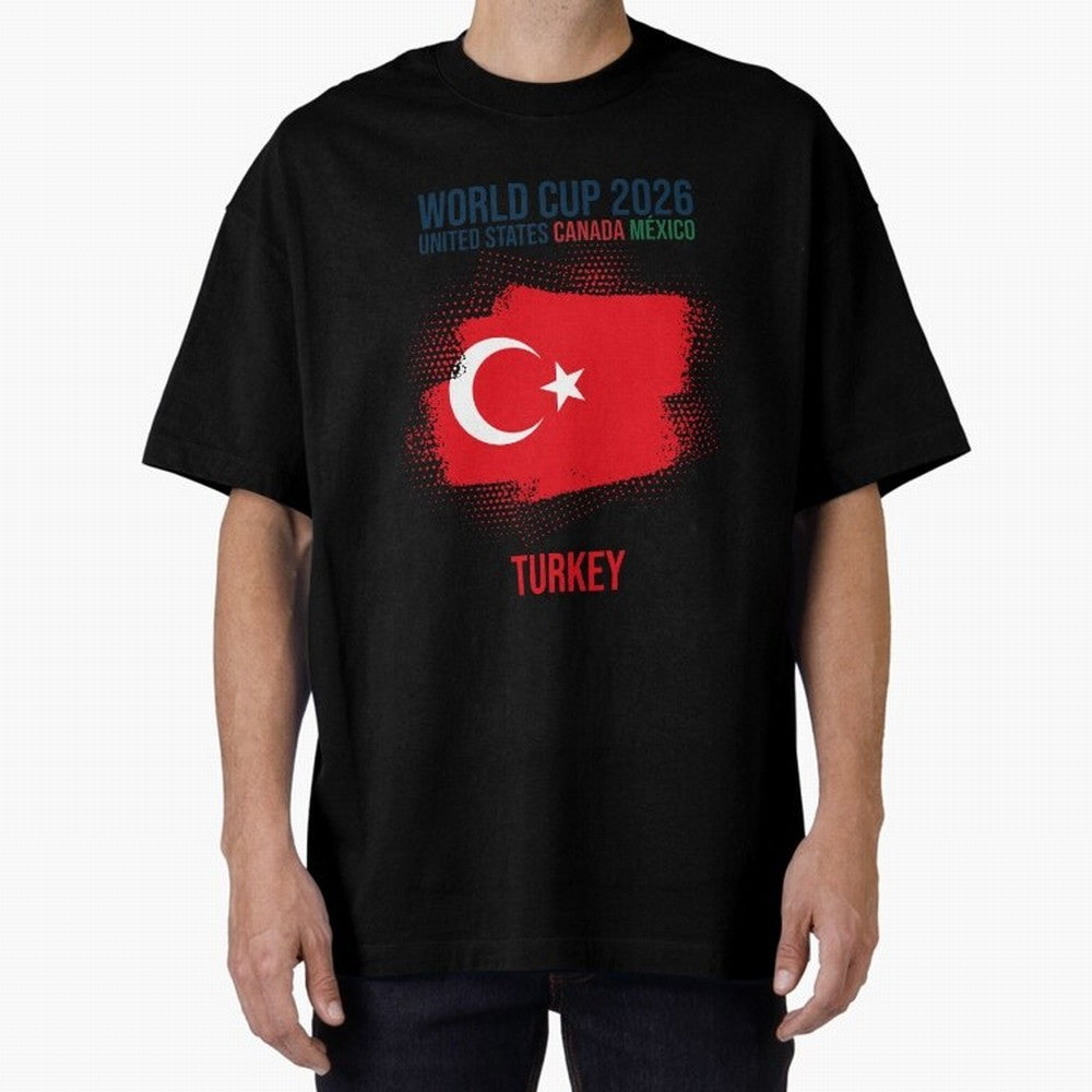 TURKEY WORLD CUP 2026 Oversized T-Shirt Create FIFA World Cup 2026 Group Stage Spirit, Made for Spain and Netherlands, Cristiano Ronaldo, Match Day Excitement, Supporter Culture, Golden Goals and Global Football Passion; Ideal for Football Dads,