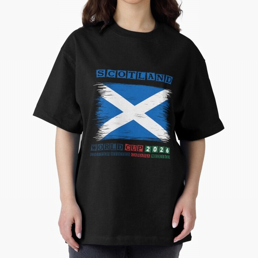 SCOTLAND WORLD CUP 2026 Oversized T-Shirt Capture Stadium Memories from Match Day Hype around FIFA World Cup 2026, Neymar, Brazil, Worldwide Fan Energy, Dramatic Goals, Stadium Lights and Championship Celebrations; Perfect for Supporters Who Want
