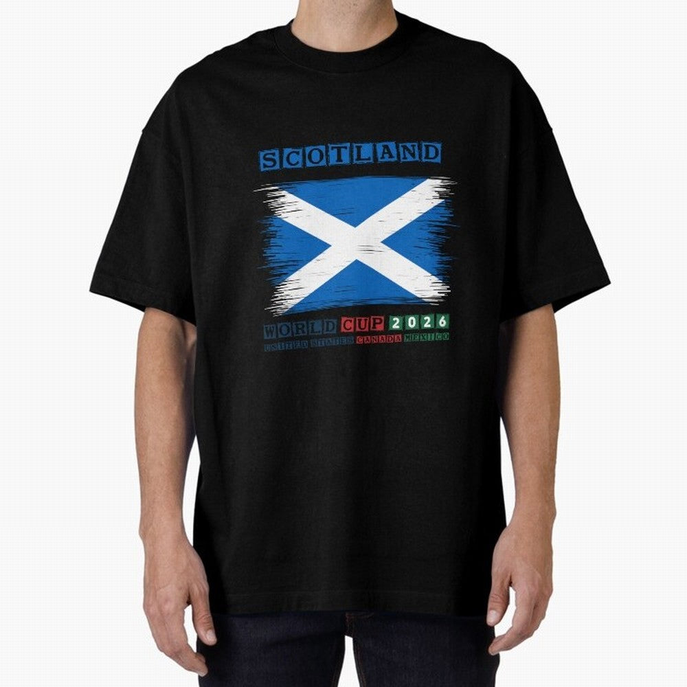 SCOTLAND WORLD CUP 2026 Oversized T-Shirt Capture Stadium Memories from Match Day Hype around FIFA World Cup 2026, Neymar, Brazil, Worldwide Fan Energy, Dramatic Goals, Stadium Lights and Championship Celebrations; Perfect for Supporters Who Want