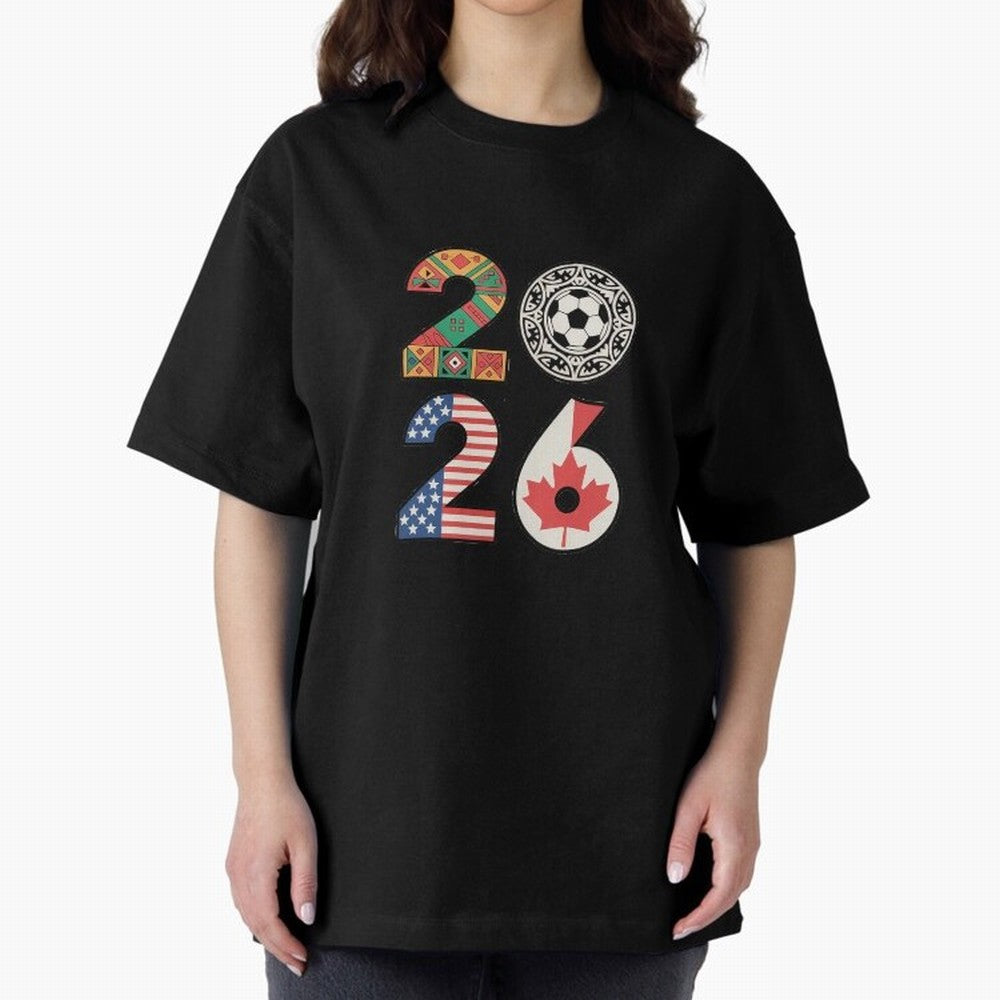 2026 Football Countries Design ¨C USA, Canada & Mexico Inspired Art Oversized T-Shirt Celebrate Classic Football Spirit in Global Football Passion for FIFA World Cup 2026, Featuring Messi, Spain and Netherlands, Classic Soccer Heritage,