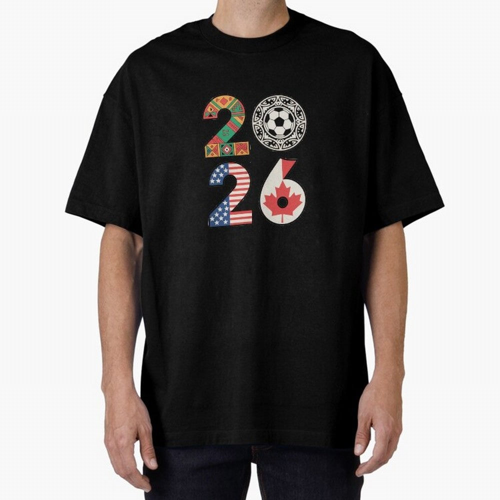 2026 Football Countries Design ¨C USA, Canada & Mexico Inspired Art Oversized T-Shirt Celebrate Classic Football Spirit in Global Football Passion for FIFA World Cup 2026, Featuring Messi, Spain and Netherlands, Classic Soccer Heritage,