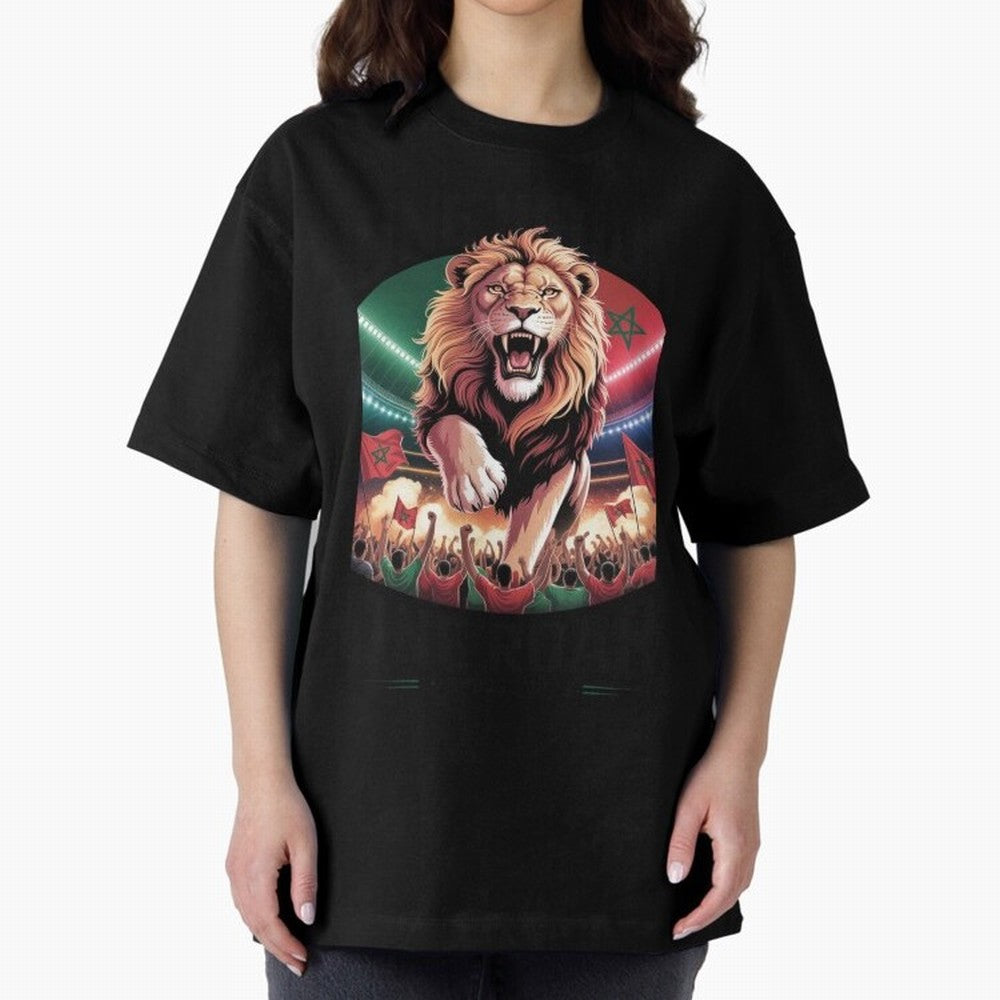 Morocco Football - One Nation, One Roar Oversized T-Shirt Join the Countdown to Match Day Hype around FIFA World Cup 2026 USA Canada Mexico, Haaland, England and Germany, Soccer Culture, Superstar Moments, National Team Dreams and Competitive Fire;