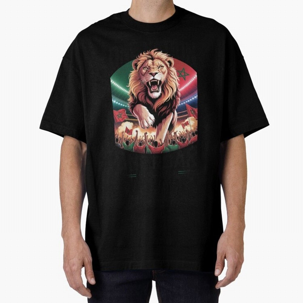 Morocco Football - One Nation, One Roar Oversized T-Shirt Join the Countdown to Match Day Hype around FIFA World Cup 2026 USA Canada Mexico, Haaland, England and Germany, Soccer Culture, Superstar Moments, National Team Dreams and Competitive Fire;