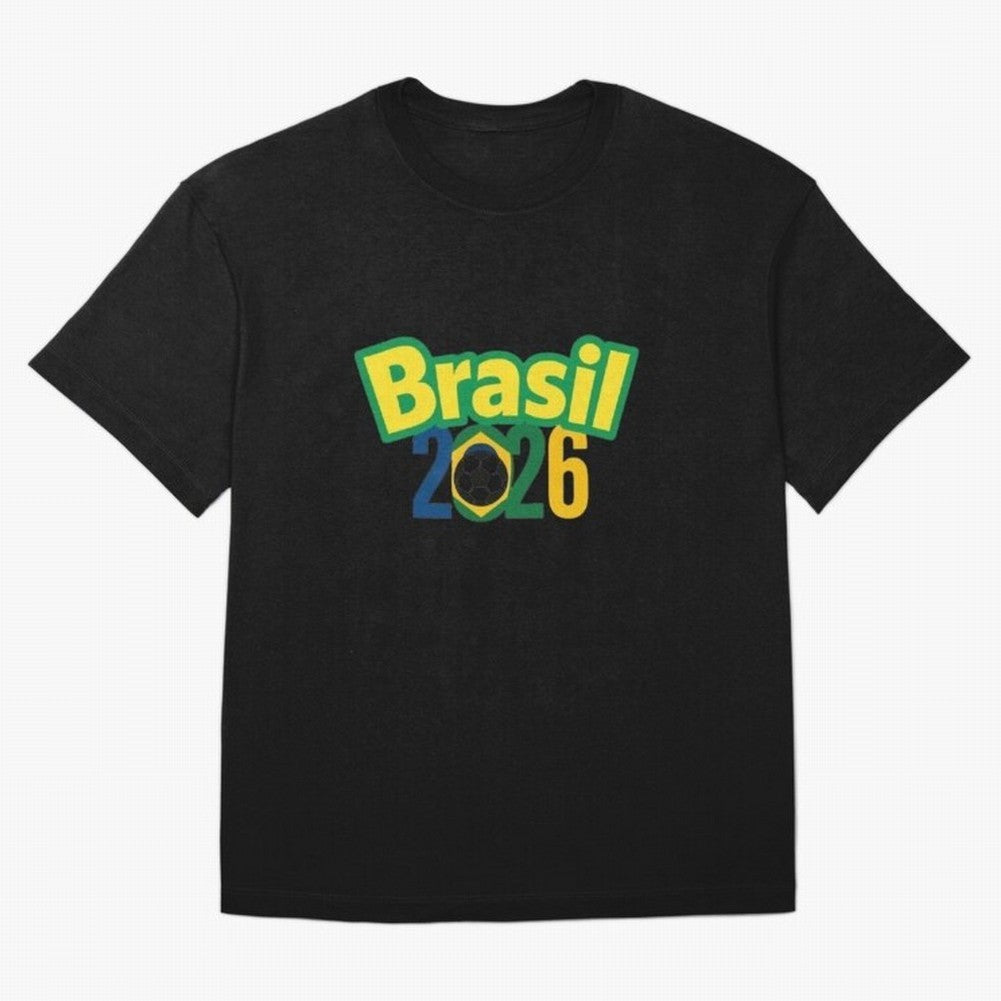 Brasil 2026 Football Mission - Road to Next World Cup T-Shirt Oversized T-Shirt Show Your Love for Global Football Passion for FIFA World Cup 2026, Celebrating Cristiano Ronaldo, Brazil, Portugal and Argentina, Supporter Pride, Iconic Celebrations,