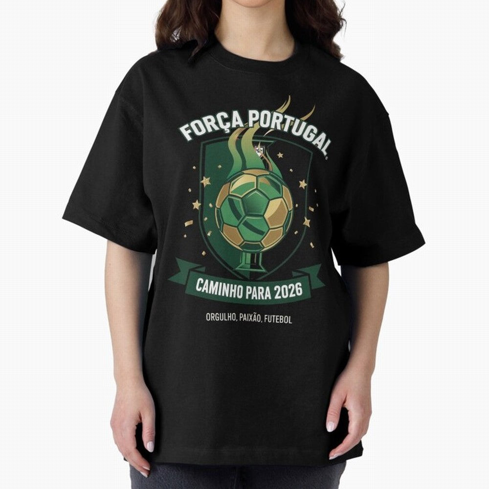Portugal World Cup 2026 Fan Art Oversized T-Shirt Celebrate Classic Football Spirit in FIFA World Cup 2026 Group Stage for Fans of Messi and Brazil, Bringing Goal Celebration Energy, Supporter Heritage, Football Icons and Worldwide Tournament Joy;