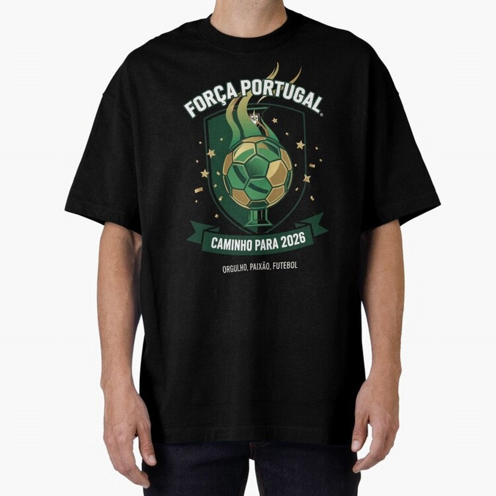 Portugal World Cup 2026 Fan Art Oversized T-Shirt Celebrate Classic Football Spirit in FIFA World Cup 2026 Group Stage for Fans of Messi and Brazil, Bringing Goal Celebration Energy, Supporter Heritage, Football Icons and Worldwide Tournament Joy;