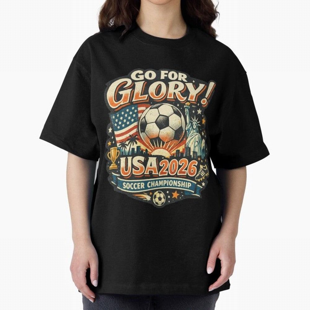 Soccer USA Oversized T-Shirt Feel the Roar of Match Day Hype around FIFA World Cup 2026 Group Stage, Neymar, Haaland and Cristiano Ronaldo, Argentina and Brazil, Supporter Pride, Iconic Celebrations, Legendary Names and Global Match Day Energy;
