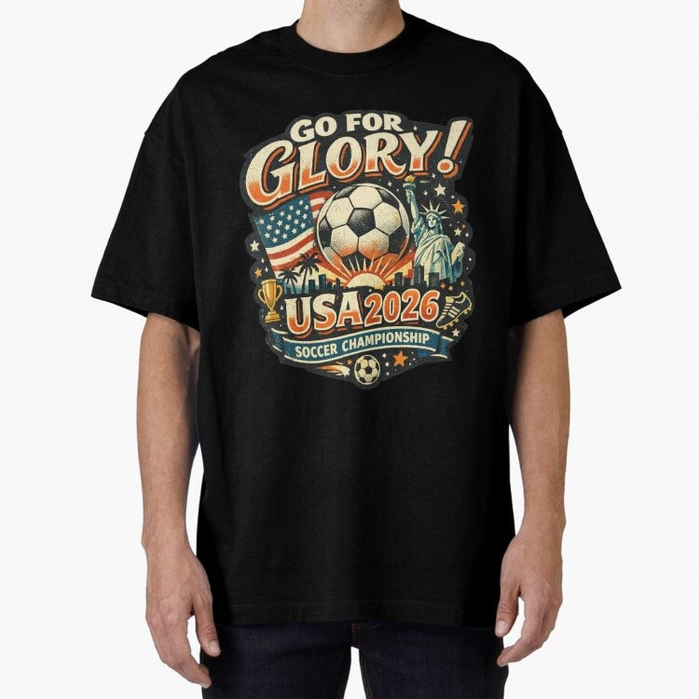 Soccer USA Oversized T-Shirt Feel the Roar of Match Day Hype around FIFA World Cup 2026 Group Stage, Neymar, Haaland and Cristiano Ronaldo, Argentina and Brazil, Supporter Pride, Iconic Celebrations, Legendary Names and Global Match Day Energy;