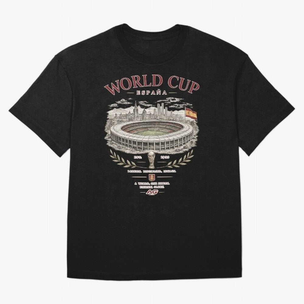 Spain World Cup Vintage Streetwear Oversized T-Shirt Unlock FIFA World Cup 2026 Filled with Messi, CR7 and Mbappe, Argentina and Brazil Energy, Soccer Culture, Superstar Moments, National Team Dreams and Competitive Fire; Ideal for Fans Who Follow