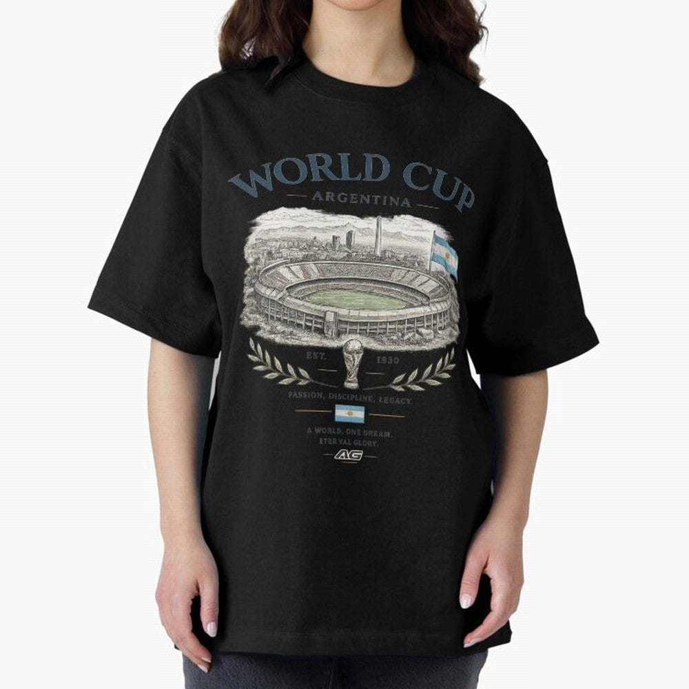 Argentina World Cup Vintage Streetwear Oversized T-Shirt Embrace Global Football Passion for FIFA World Cup 2026 Group Stage, Inspired by Cristiano Ronaldo, Argentina, France and Brazil, Game Day Rituals, Football Legends, Country Pride and the