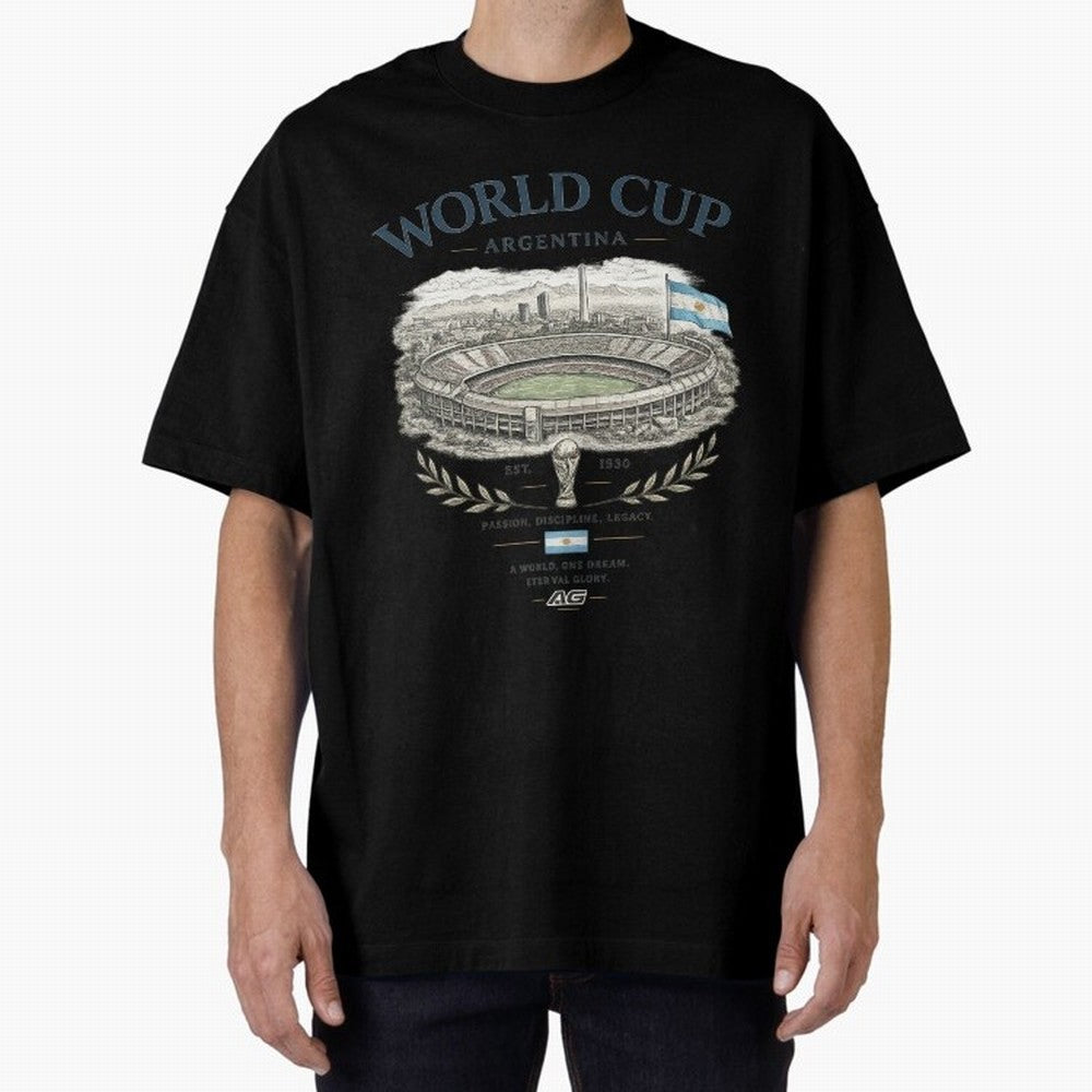 Argentina World Cup Vintage Streetwear Oversized T-Shirt Embrace Global Football Passion for FIFA World Cup 2026 Group Stage, Inspired by Cristiano Ronaldo, Argentina, France and Brazil, Game Day Rituals, Football Legends, Country Pride and the