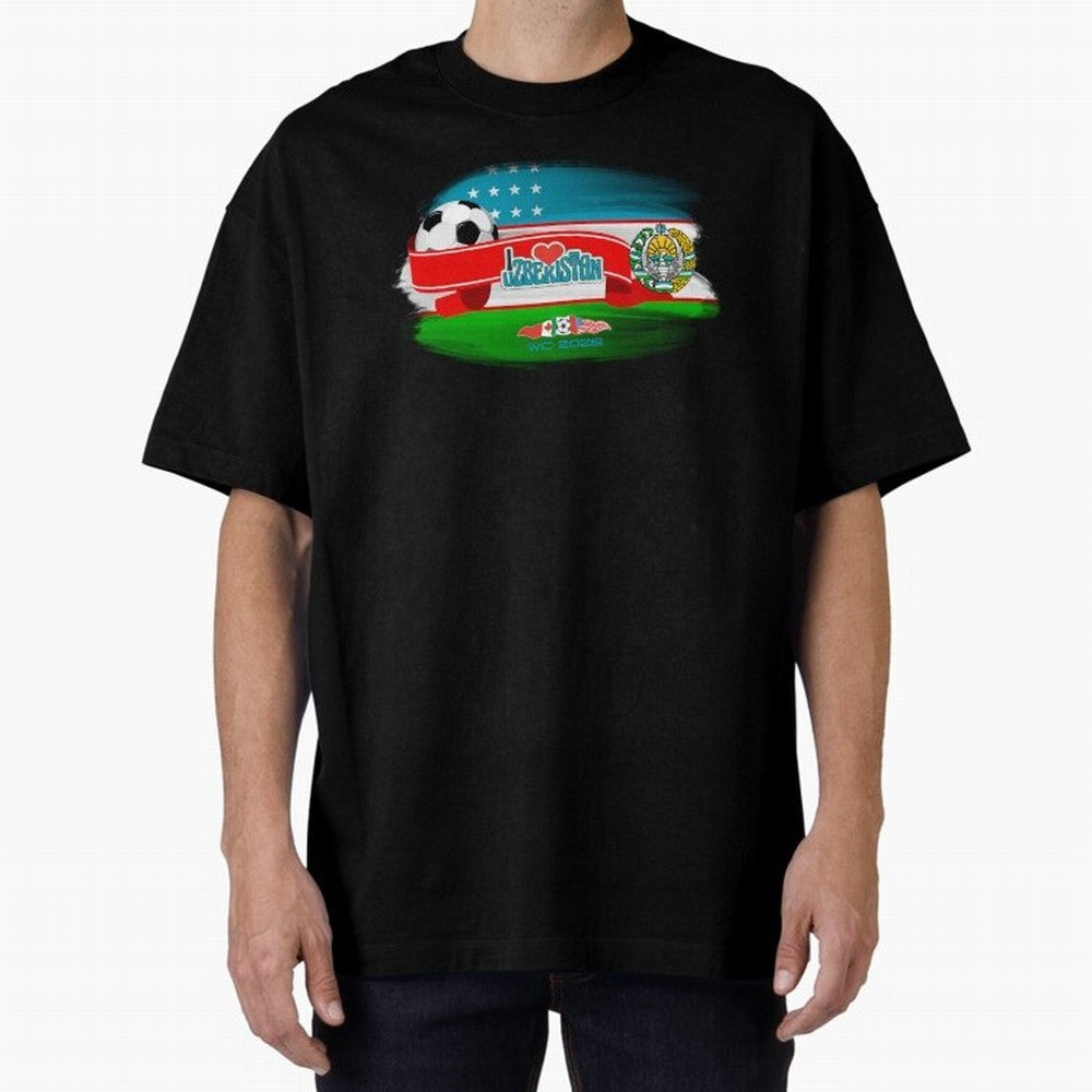 UzbekistanWC 2026 Oversized T-Shirt Honor the Beautiful Game during Match Day Hype around FIFA World Cup 2026, Neymar, Haaland and Cristiano Ronaldo, Netherlands, Stadium Memories, Football Loyalty, International Chants and Championship Tradition;