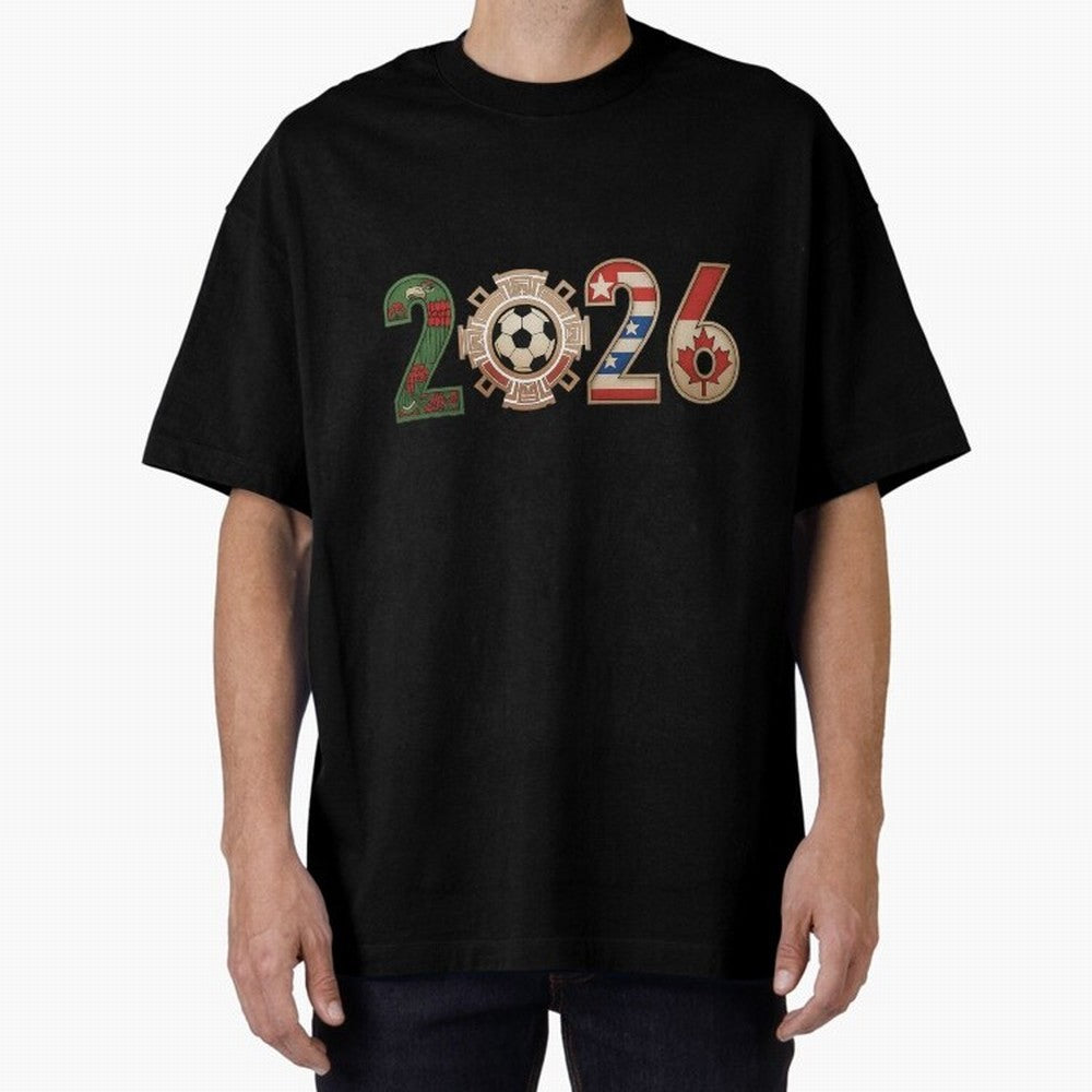2026 Oversized T-Shirt Join the Global Buzz around FIFA World Cup 2026 Group Stage Inspired by Mbappe and Neymar, England and Germany Energy, Game Day Rituals, Football Legends, Country Pride and the Road to the Final; Great for Watch Parties,
