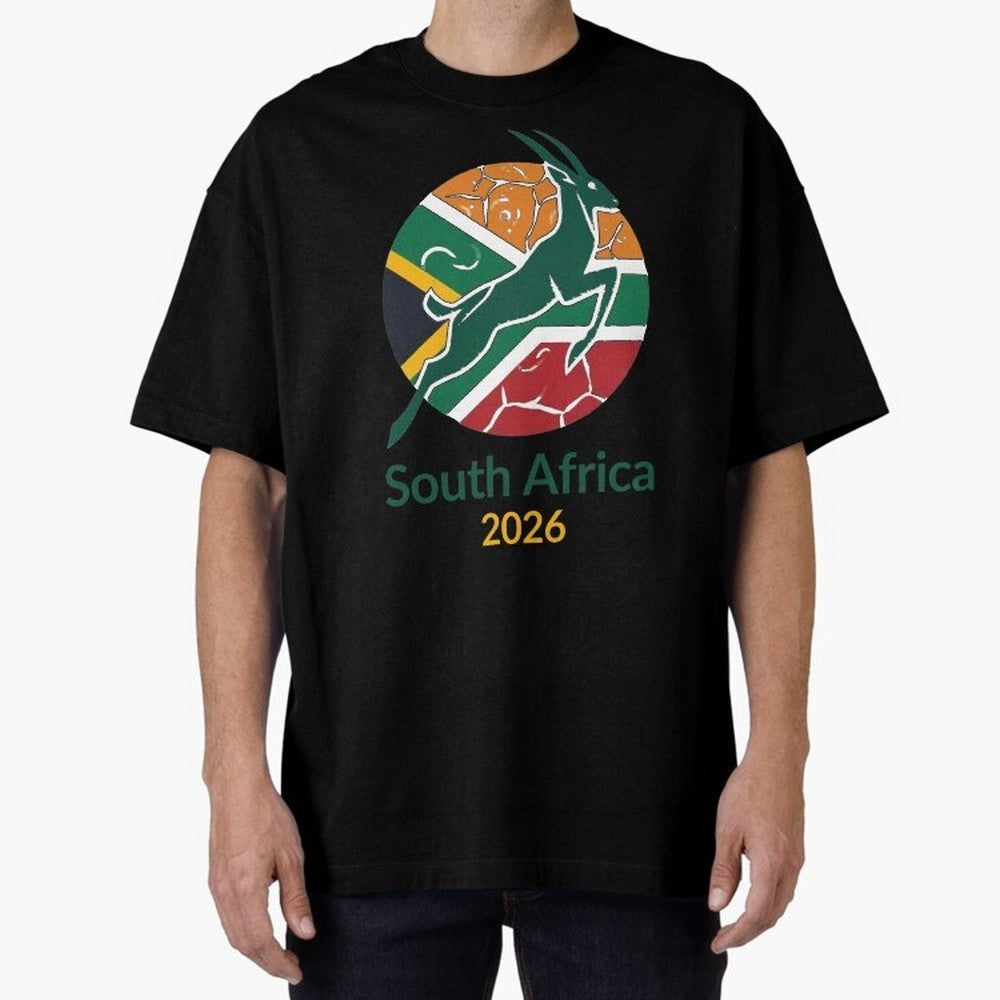 South Africa 2026 Oversized T-Shirt Experience the Global Stage of Match Day Hype around FIFA World Cup 2026 Group Stage, Messi and Cristiano Ronaldo, Portugal, Spain and Germany, Fan Favorite Moments, National Team Passion, Big Match Drama and