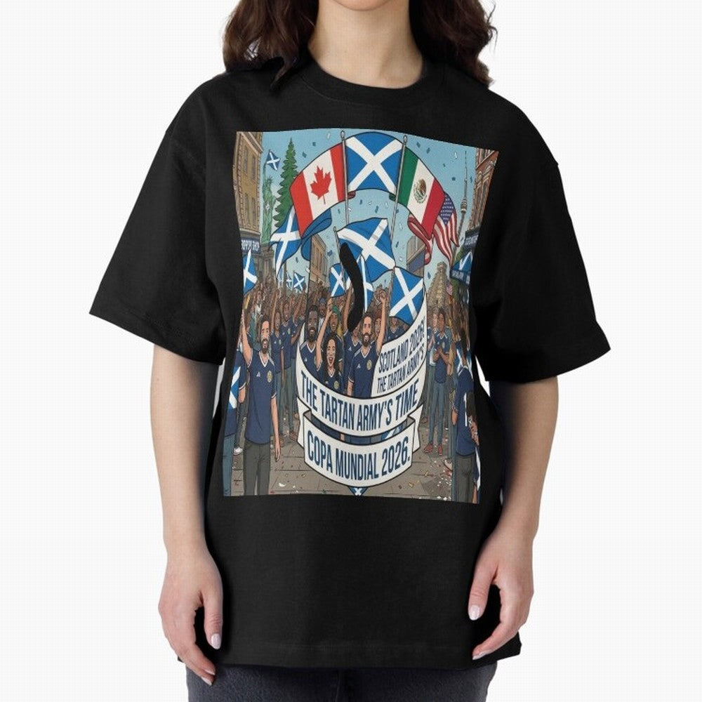 Scotland World Cup 2026 Oversized T-Shirt Keep Football History Alive during FIFA World Cup 2026 USA Canada Mexico Connected to CR7, Argentina, France and Brazil Energy, Football History, Final Match Energy, Crowd Noise and Once in a Lifetime