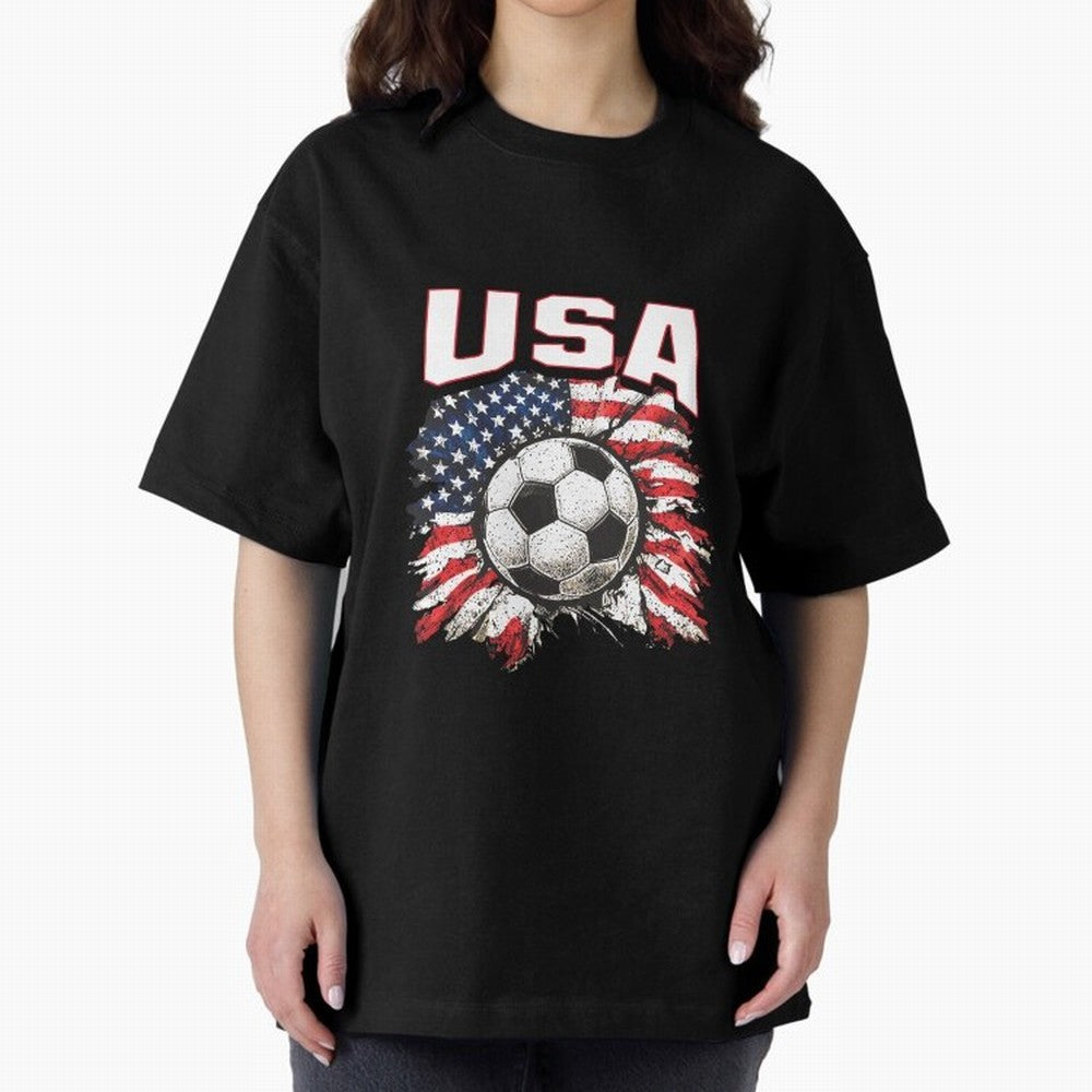 2026 Cup Flag Soccer Pride Fun Family USA Oversized T-Shirt Celebrate the Next Chapter of FIFA World Cup 2026 for Fans of Haaland and Mbappe and France and Portugal, Bringing Champion Mindset, Group Stage Buzz, Knockout Tension and Passionate Fan