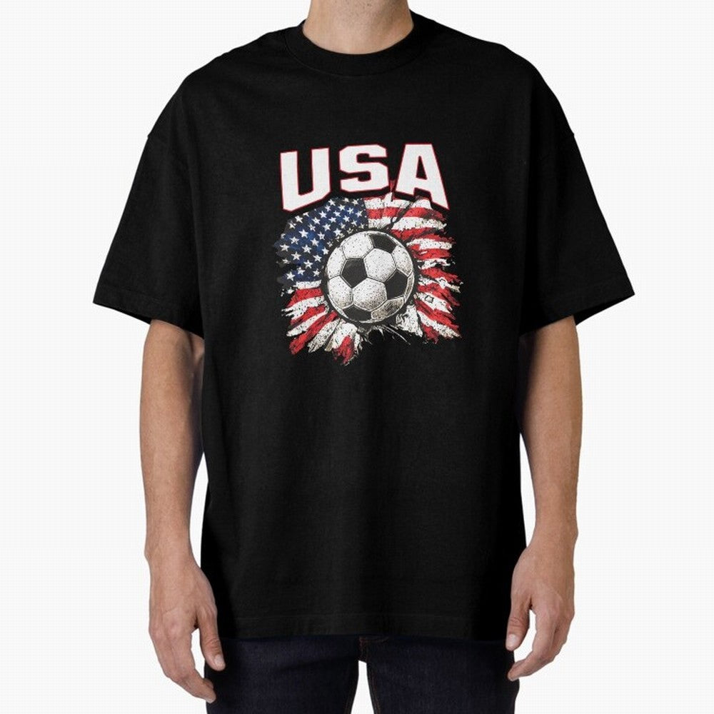 2026 Cup Flag Soccer Pride Fun Family USA Oversized T-Shirt Celebrate the Next Chapter of FIFA World Cup 2026 for Fans of Haaland and Mbappe and France and Portugal, Bringing Champion Mindset, Group Stage Buzz, Knockout Tension and Passionate Fan