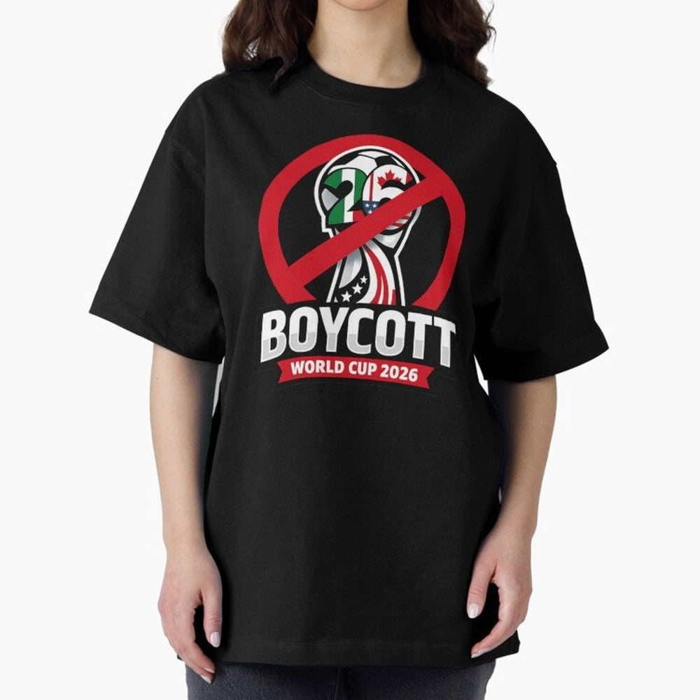 Boycott 2026 World Cup Oversized T-Shirt Unlock FIFA World Cup 2026 USA Canada Mexico Spirit, with Netherlands, Messi, CR7 and Mbappe, Supporter Pride, Iconic Celebrations, Legendary Names and Global Match Day Energy; Ideal for Fans Who Follow