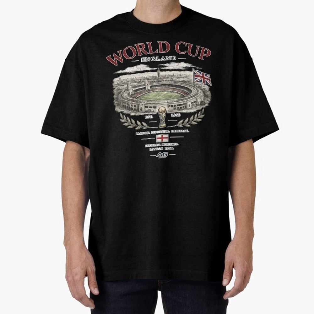 England World Cup Wembley Streetwear Oversized T-Shirt Keep the Match Day Mood of FIFA World Cup 2026 USA Canada Mexico for Fans of Haaland and Brazil, Portugal and Argentina, Bringing Match Day Excitement, Supporter Culture, Golden Goals and