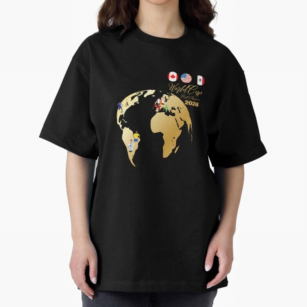 World Cup 2026 T-Shirt_70890629 Oversized T-Shirt Make Every Kick Count in FIFA World Cup 2026 Group Stage Spirit, Connected to France, Cristiano Ronaldo, Haaland and CR7, Supporter Pride, Iconic Celebrations, Legendary Names and Global Match Day