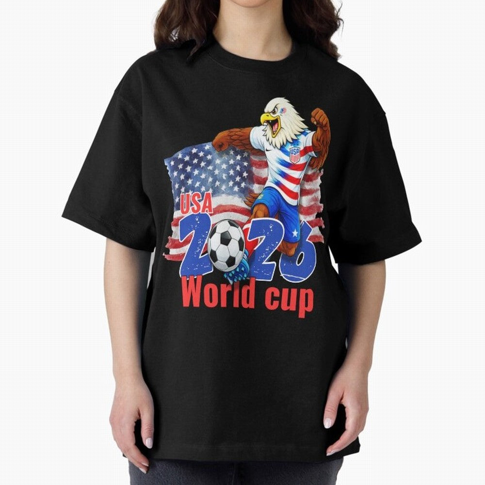 USA 2026 WORLD CUP Oversized T-Shirt Turn Football Passion into the FIFA World Cup 2026 Journey through Mbappe and Neymar Highlights, England and Germany Pride, Match Day Excitement, Supporter Culture, Golden Goals and Global Football Passion;