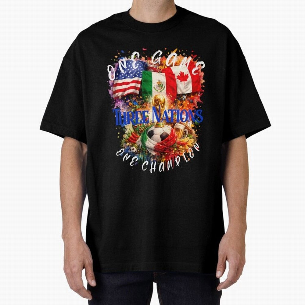 2026 World Cup Oversized T-Shirt Bring World Football Passion into the FIFA World Cup 2026 USA Canada Mexico Journey through Mbappe and Neymar Highlights, England Pride, Champion Mindset, Group Stage Buzz, Knockout Tension and Passionate Fan