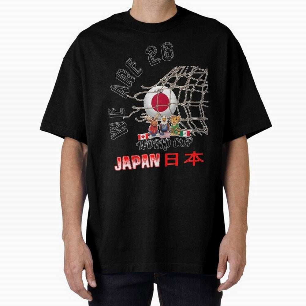 World cup 26 - Japan Oversized T-Shirt Show Up for the Glory of FIFA World Cup 2026 USA Canada Mexico Spirit, Connected to Germany, Messi, CR7 and Mbappe, Sports Nostalgia, International Competition, Famous Players and Unforgettable Victories;