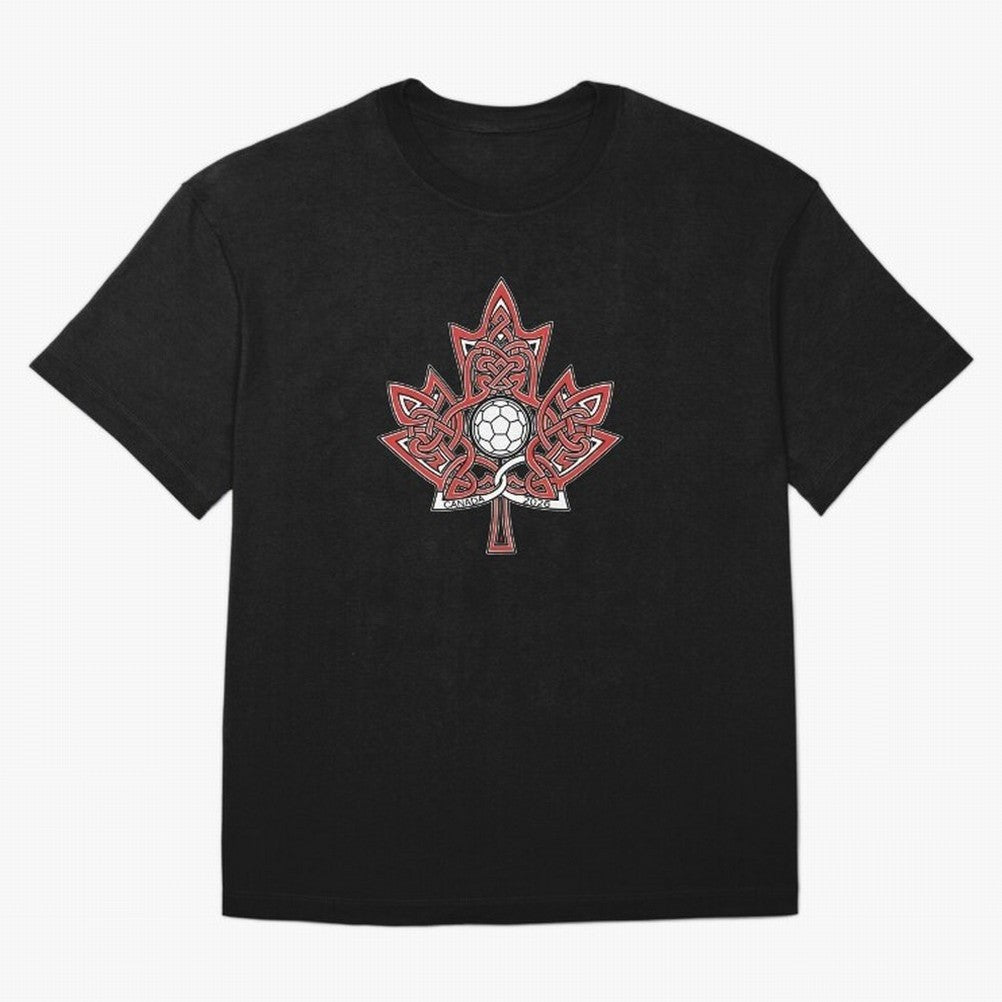 Interwoven Maple Leaf Canada Soccer 2026 T-Shirt_83135197 Oversized T-Shirt Remember Iconic Moments from FIFA World Cup 2026 Group Stage for Fans of Messi and Cristiano Ronaldo and Spain, Bringing Football Festival Excitement, Trophy Ambitions,