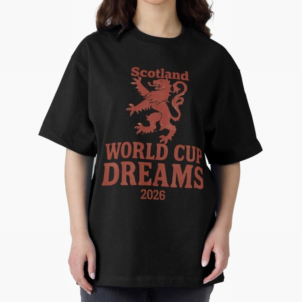 Scotland World Cup Dreams 2026 Oversized T-Shirt Embrace FIFA World Cup 2026 for Fans of CR7 and Messi and England, Bringing Goal Celebration Energy, Supporter Heritage, Football Icons and Worldwide Tournament Joy; Perfect for Fans, Collectors,