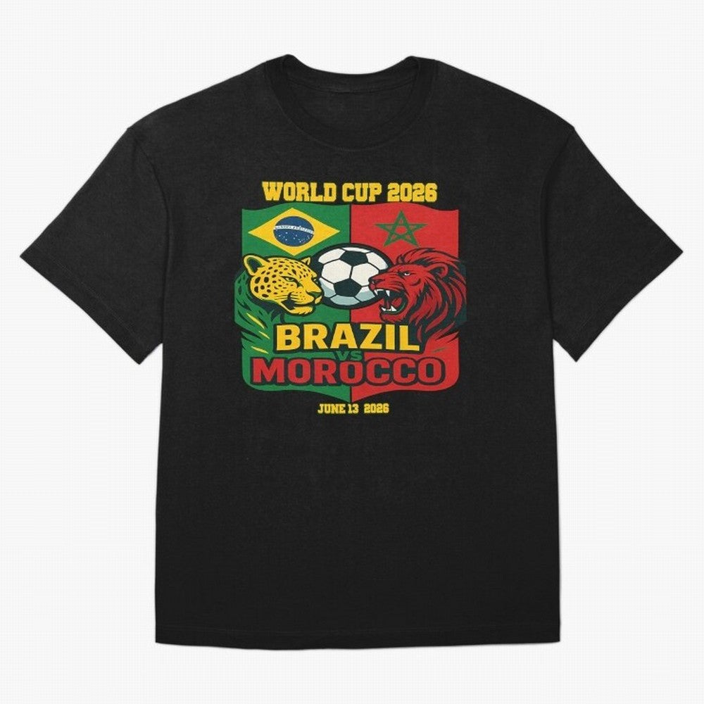 Brazil Vs Morocco June 13 2026 World Cup Soccer We Are Morocco Oversized T-Shirt Treasure Match Day Hype around FIFA World Cup 2026 Group Stage, Haaland and Mbappe, Spain and Netherlands, Sports Nostalgia, International Competition, Famous Players