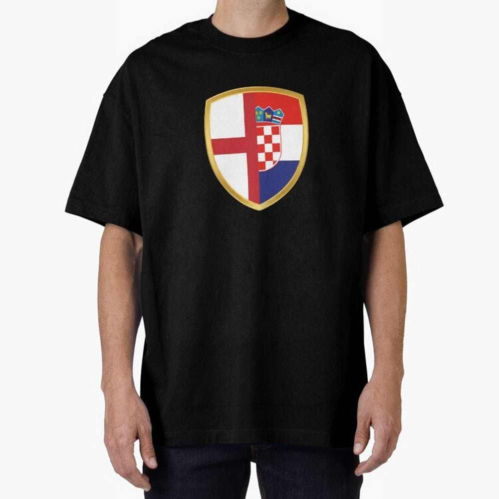 FIFA World Cup - England v Croatia Oversized T-Shirt Stand with FIFA World Cup 2026 USA Canada Mexico Centered on Haaland and Mbappe, Netherlands Energy, Goal Celebration Energy, Supporter Heritage, Football Icons and Worldwide Tournament Joy;