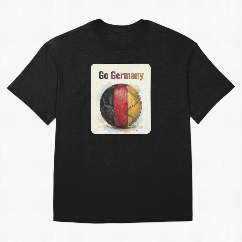 Go Germany Soccer Ball Flag | German Football Fan Graphic Tee Oversized T-Shirt Spotlight the FIFA World Cup 2026 USA Canada Mexico Journey through Haaland Highlights, Spain Pride, Global Supporter Spirit, Legendary Goals, National Colors and
