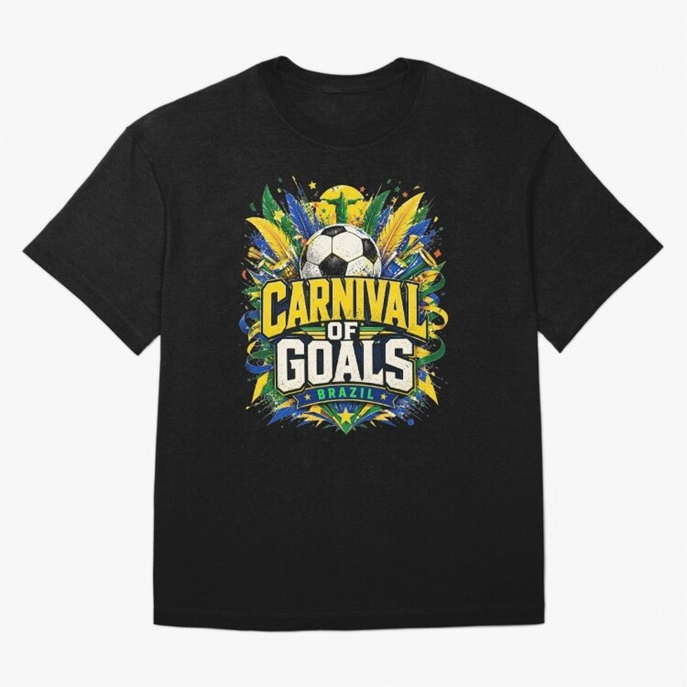 Carnival of Goals Brazil World Cup 2026 tshirt Oversized T-Shirt Show Match Day Excitement for FIFA World Cup 2026 Group Stage for Fans of Messi, Neymar and Mbappe and Brazil, Portugal and Argentina, Bringing Football History, Final Match Energy,