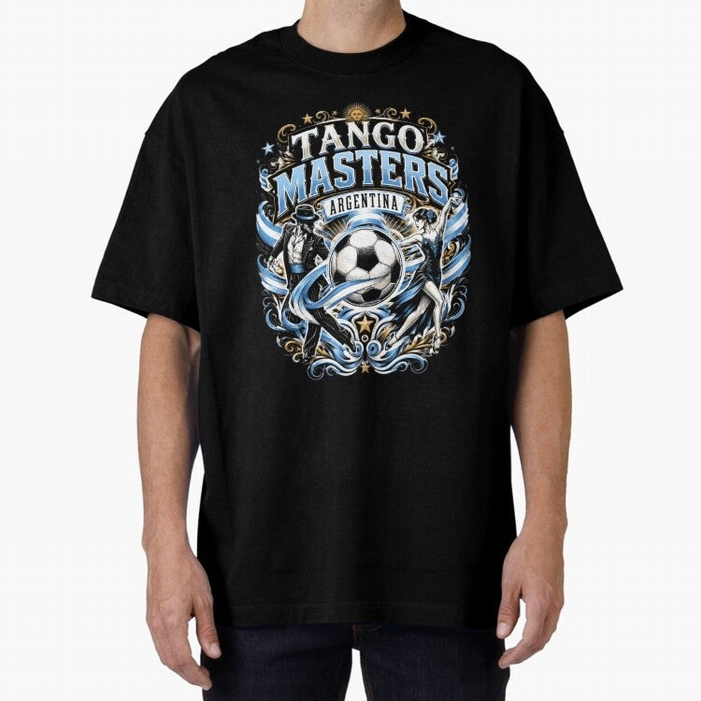 Tango Masters Argentina World Cup 2026 Oversized T-Shirt Celebrate Unforgettable Nights in Global Football Passion for FIFA World Cup 2026 Group Stage, Inspired by Neymar, England and Germany, Sports Nostalgia, International Competition, Famous