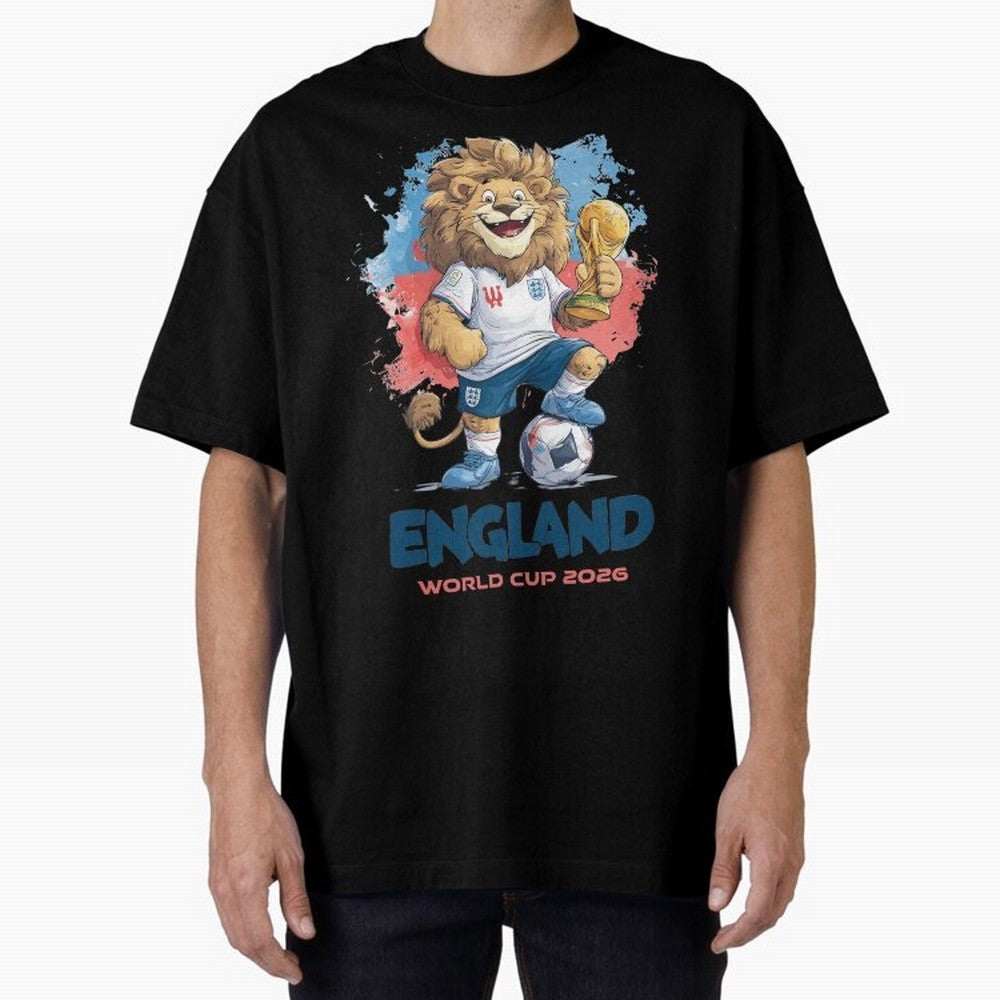 England - World Cup 2026 Oversized T-Shirt Represent the Passion of FIFA World Cup 2026 Spirit, Built around England, France and Netherlands, Mbappe and Neymar, Soccer Culture, Superstar Moments, National Team Dreams and Competitive Fire; Made for