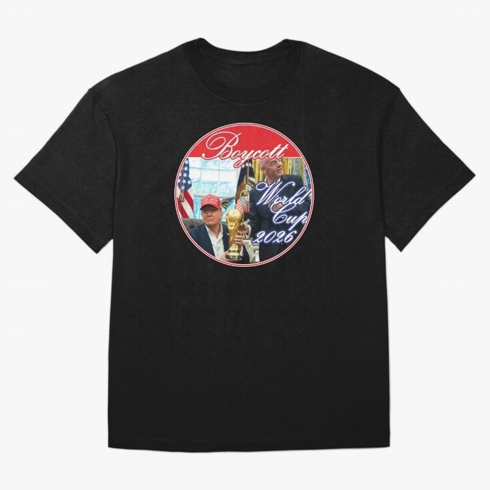 Boycott World Cup 2026 Oversized T-Shirt Back the Journey through Global Football Passion for FIFA World Cup 2026 Group Stage, Built around Messi, England, France and Netherlands, Global Supporter Spirit, Legendary Goals, National Colors and