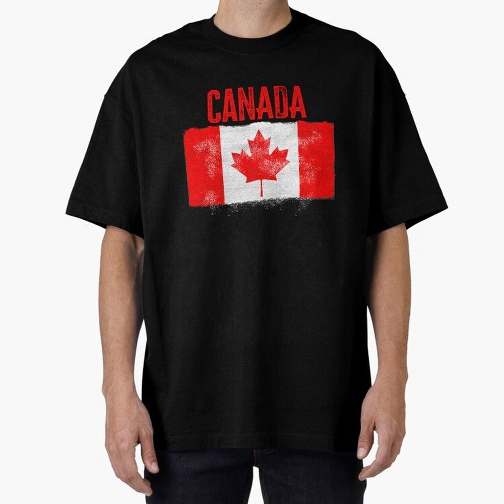 Canada Oversized T-Shirt Follow the Road to FIFA World Cup 2026 USA Canada Mexico Capturing Messi, Neymar and Mbappe, Spain Energy, Championship Spirit, Famous Goals, Roaring Crowds and International Football Unity; Created for Match Day Parties,
