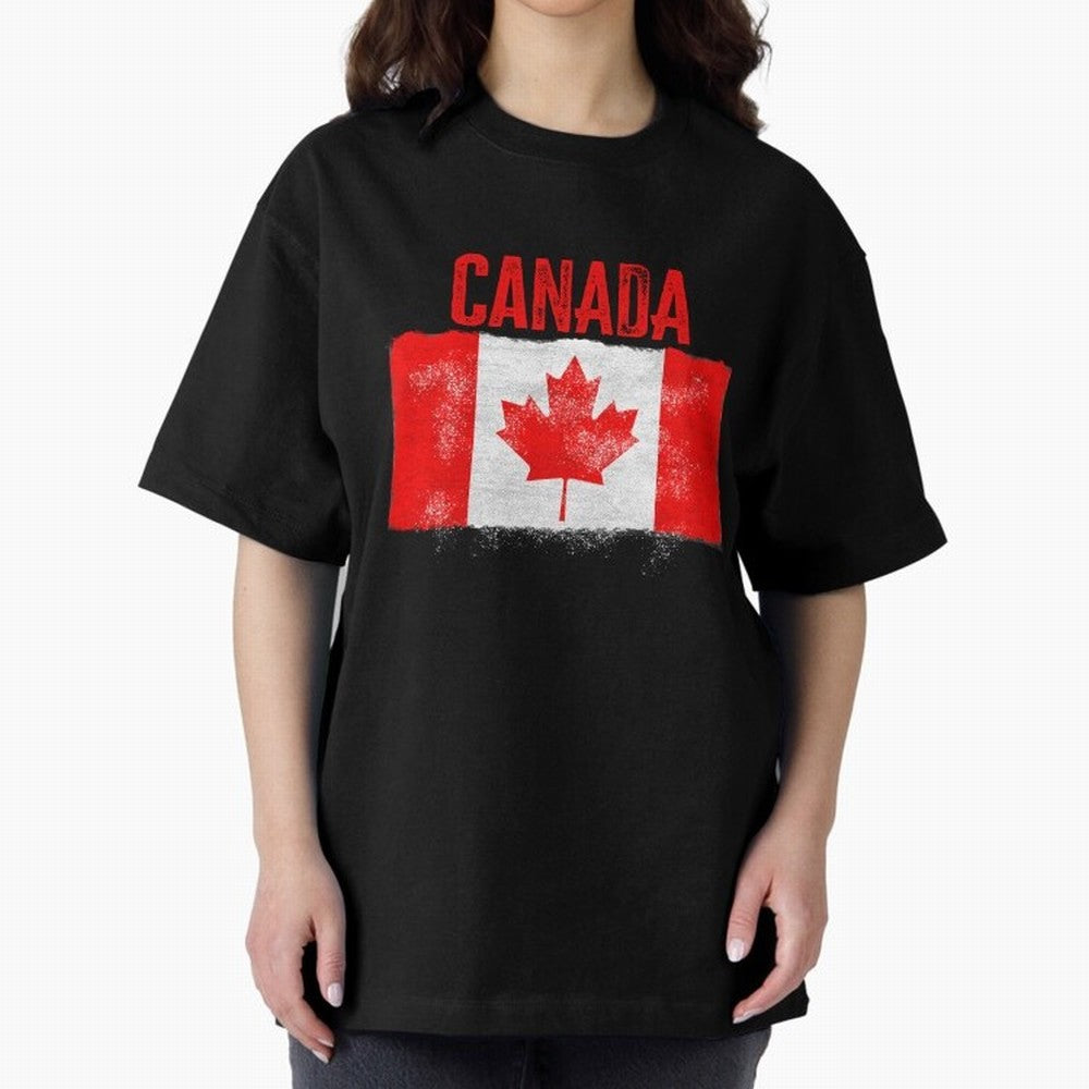 Canada Oversized T-Shirt Follow the Road to FIFA World Cup 2026 USA Canada Mexico Capturing Messi, Neymar and Mbappe, Spain Energy, Championship Spirit, Famous Goals, Roaring Crowds and International Football Unity; Created for Match Day Parties,